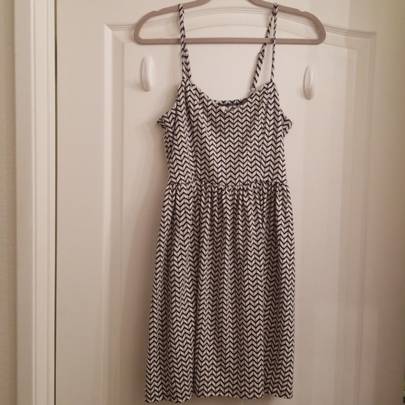Navy and Cream Chevron Dress - Picture 1 of 2